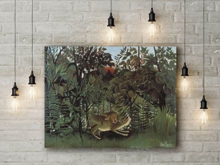 Henri Rousseau The Hungry Lion Throws Itself on the Antelope. Fine Art Canvas.