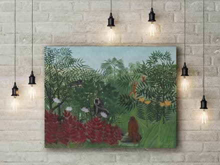 Henri Rousseau: Tropical Forest with Monkeys. Fine Art Canvas.