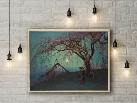 Hiroshi Yoshida: Kumoi-Zakura (Kumoi Cherry Trees). Fine Art Canvas.