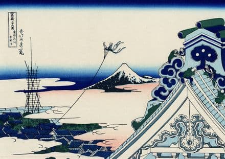 Hokusai, Katsushika: Asakusa Hongan-ji Temple in the Eastern Capital. Fine Art Print/Poster (4365)