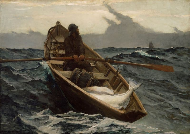 Homer, Winslow: The Fog Warning/Halibut Fishing. Fine Art Print/Poster. Sizes: A4/A3/A2/A1 (0051)