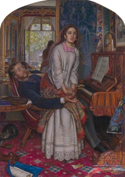Hunt, William Holman: The Awakening Conscience. Fine Art Print/Poster. Sizes: A4/A3/A2/A1 (001541)