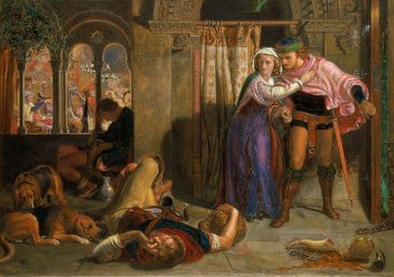Hunt, William Holman: The Eve of Saint Agnes. Fine Art Print/Poster. Sizes: A4/A3/A2/A1 (002669)