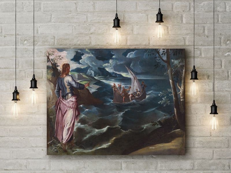 Jacopo Tintoretto: Christ at the Sea of Galilee. Fine Art Canvas.