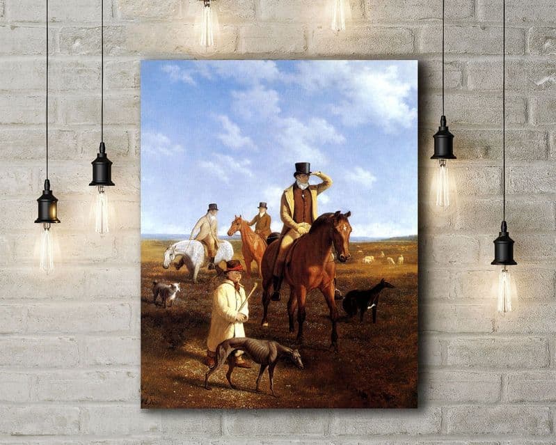 Jacques-Laurent Agasse: Lord Rivers and Friends Coarsing. Fine Art Canvas.