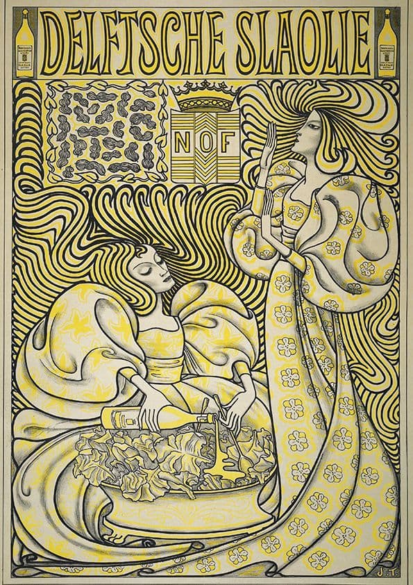 Jan Toorop: Poster for Delft Salad Oil (1894). Vintage Advertising Print/Poster (5234)