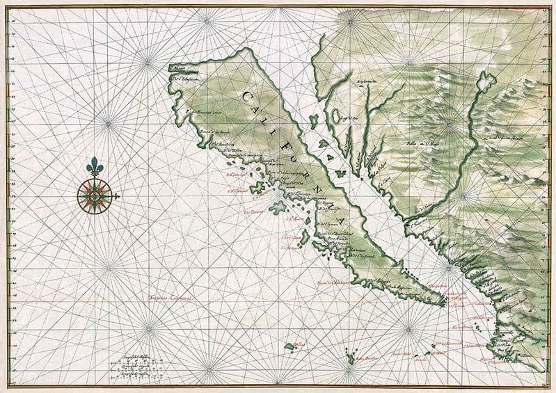 Johannes Vingboons: Map of California Shown as an Island. Fine Art Map Print/Poster