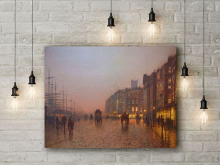 John Atkinson Grimshaw: Liverpool Docks from Wapping. Fine Art Canvas.