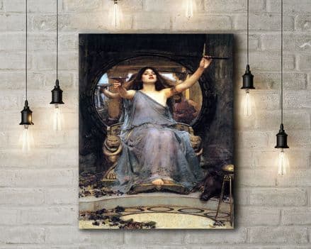 John William Waterhouse: Circe Offering the Cup to Ulysses. Fine Art Canvas.