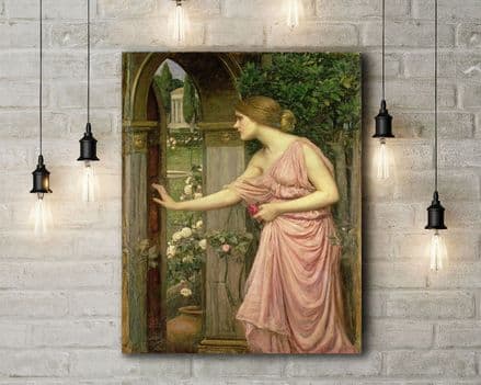 John William Waterhouse: Psyche Entering Cupid's Garden. Fine Art Canvas.