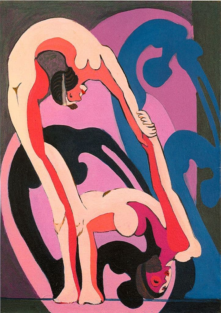 Kirchner, Ernst Ludwig: Two Acrobats. Fine Art Print/Poster. Sizes: A4/A3/A2/A1 (00498)