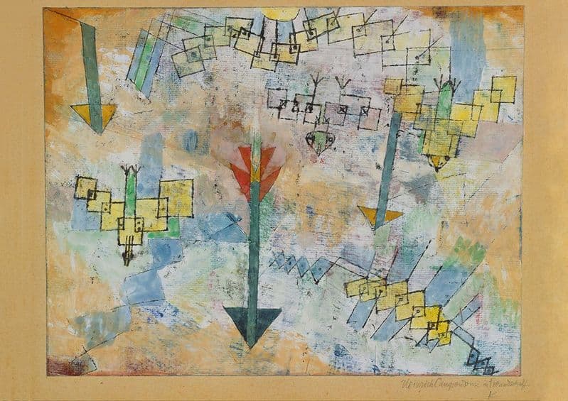 Klee, Paul: Birds Swooping Down and Arrows. Fine Art Print/Poster (4987)