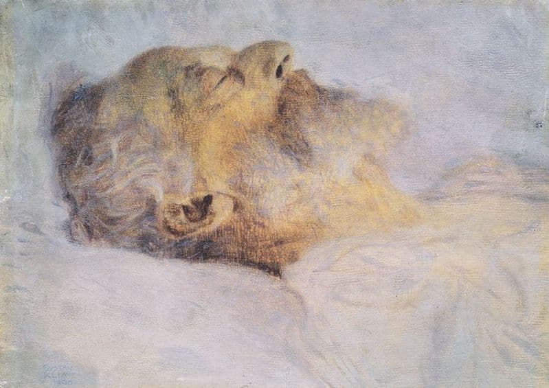 Klimt, Gustav: Old Man on His Deathbed. Fine Art Print/Poster. Sizes: A4/A3/A2/A1 (002225)