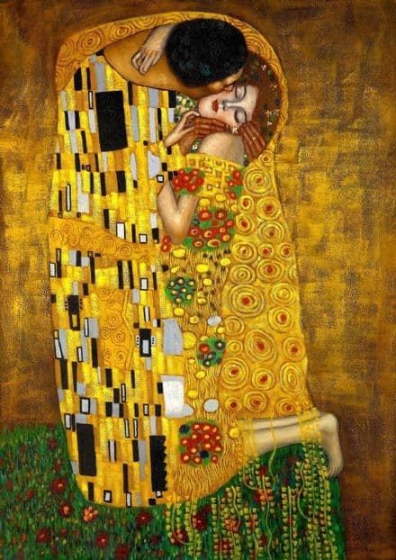 Klimt, Gustav: The Kiss. Fine Art Print/Poster. Sizes: A4/A3/A2/A1 (004)