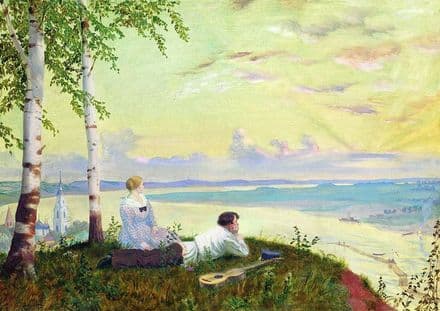 Kustodiev, Boris: On the Volga. Fine Art Print/Poster. Sizes: A4/A3/A2/A1 (002191)