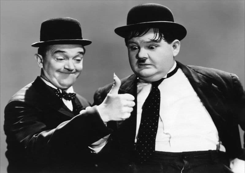 Laurel (Stan) and Hardy (Oliver). Vintage Film/Movie Print/Poster. Sizes: A4/A3/A2/A1 (002378)
