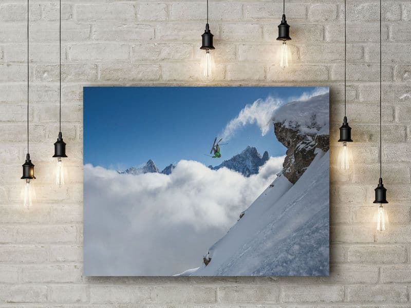 Lincoln Loop by Tristan Shu. Photographic Skiing Action Freeride Skier Art Canvas