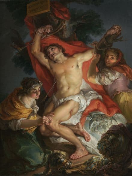 Lopez, Vicente: Saint Sebastian Tended by Saint Irene. Fine Art Print/Poster (004040)