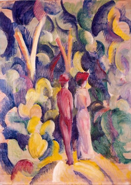 Macke, August: Couple on the Forest Track. Fine Art Print/Poster. Sizes: A4/A3/A2/A1 (004333)