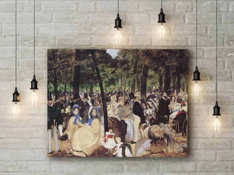 Manet: Music in the Tuileries. Fine Art Canvas.