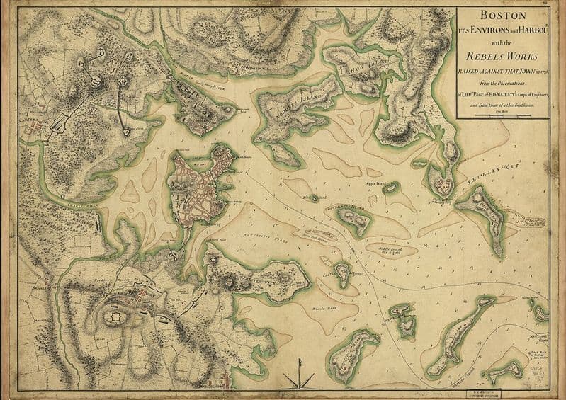 Map of Boston 1775. Print/Poster (4873)