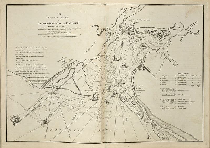 Map of Charleston Harbour South Carolina 1777 Print/Poster (5423)