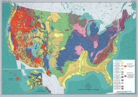 Map of Geology of the United States 1970. Print/Poster (4860)