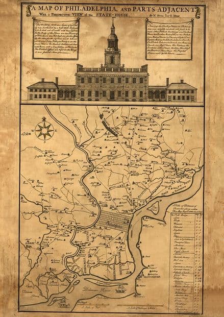 Map of Philadelphia and Parts Adjacent 1752. Print/Poster (5139)