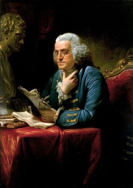 Martin, David: Portrait of Benjamin Franklin. Fine Art Print/Poster. Sizes: A4/A3/A2/A1 (00115)