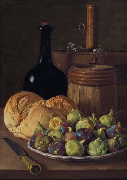 Meléndez, Luiz: Still Life with Figs and Bread. Fine Art Print/Poster. Sizes: A4/A3/A2/A1 (004108)