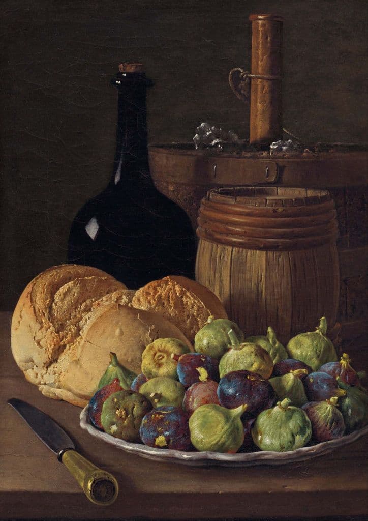 Meléndez, Luiz: Still Life with Figs and Bread. Fine Art Print/Poster. Sizes: A4/A3/A2/A1 (004108)