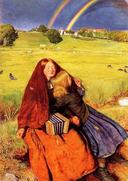 Millais, John Everett: The Blind Girl. Fine Art Print/Poster. Sizes: A4/A3/A2/A1 (00705)