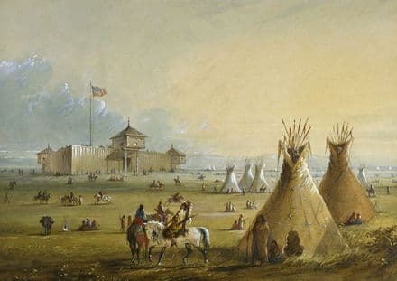 Miller, Alfred Jacob: Fort Laramie. Fine Art Print/Poster. Sizes: A4/A3/A2/A1 (003827)