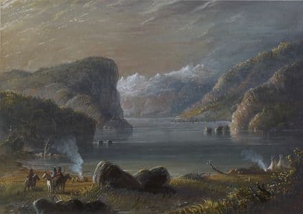 Miller, Alfred Jacob: Lake Scene. Fine Art Print/Poster. Sizes: A4/A3/A2/A1 (003832)