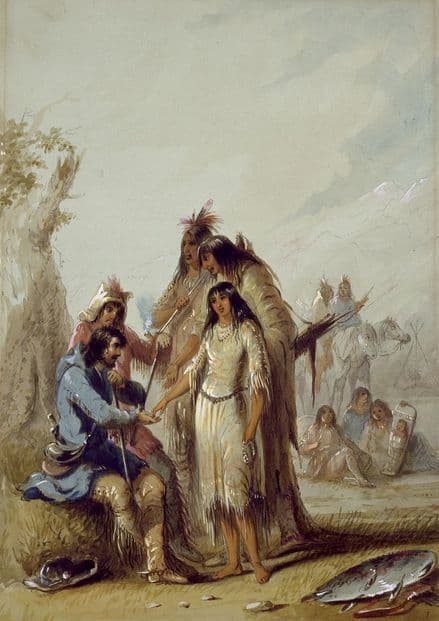 Miller, Alfred Jacob: The Trapper's Bride. Fine Art Print/Poster. Sizes: A4/A3/A2/A1 (003861)