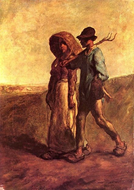 Millet, Jean-Francois: Going to Work. Fine Art Print/Poster. Sizes: A4/A3/A2/A1 (00713)