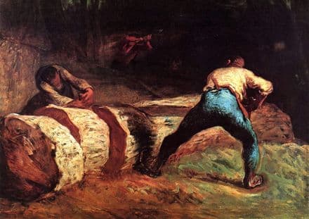 Millet, Jean-Francois: The Woodcutters (Sawyers). Fine Art Print/Poster. Sizes: A4/A3/A2/A1 (00715)