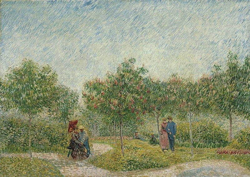 Monet, Claude: Garden in Montmarte with Lovers. Fine Art Print/Poster. Sizes: A4/A3/A2/A1 (004144)