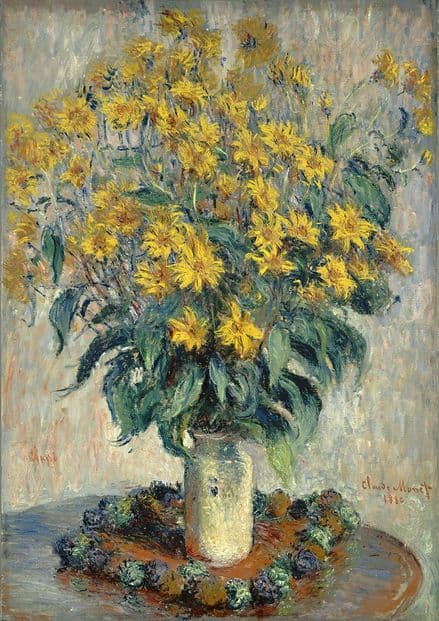 Monet, Claude: Jerusalem Artichoke Flowers. Fine Art Print/Poster. Sizes: A4/A3/A2/A1 (004182)
