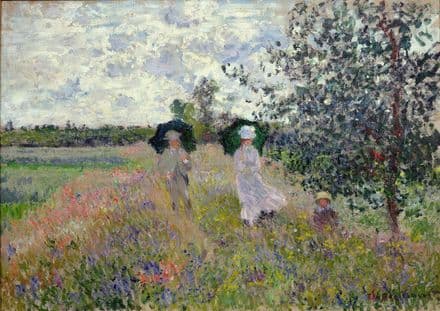 Monet, Claude: Promenade near Argenteuil. Fine Art Print/Poster. Sizes: A4/A3/A2/A1 (003223)
