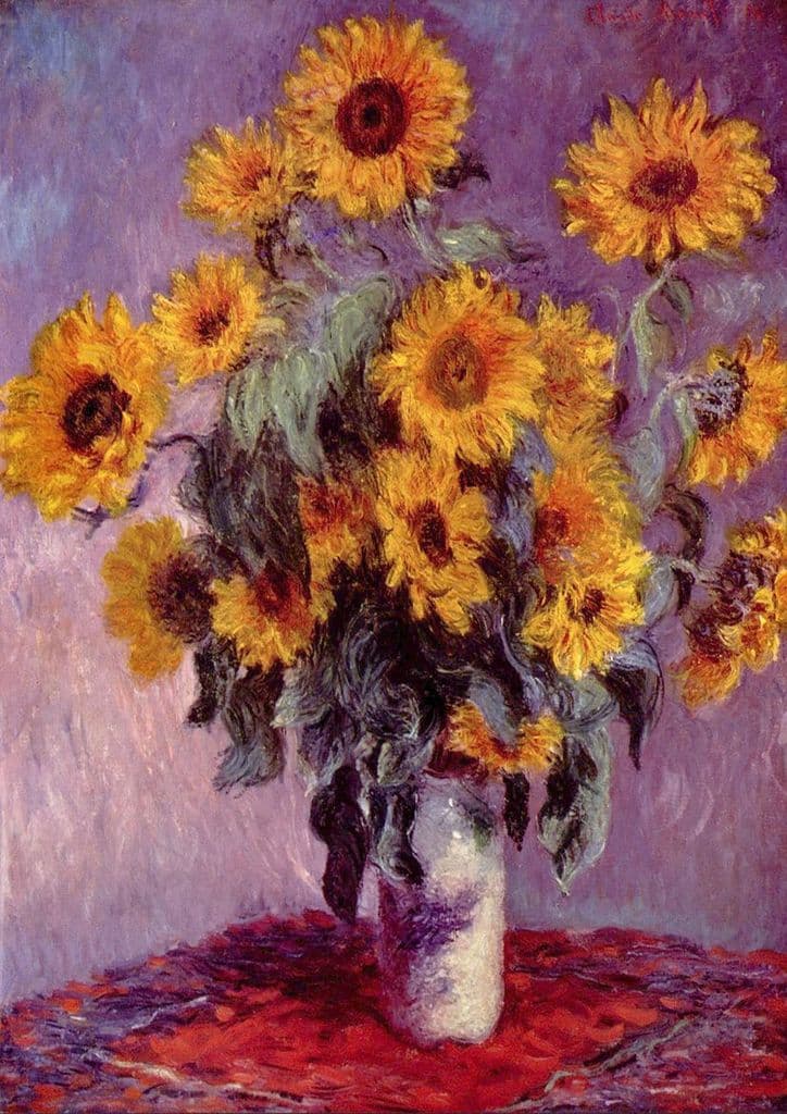 Monet, Claude: Still Life with Sunflowers. Fine Art Print/Poster. Sizes: A4/A3/A2/A1 (001355)
