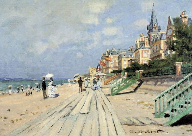 Monet, Claude: The Beach at Trouville. Fine Art Print/Poster. Sizes: A4/A3/A2/A1 (00745)