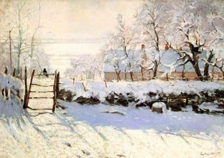 Monet, Claude: The Magpie. Fine Art Winter Scene Print/Poster. Sizes: A4/A3/A2/A1 (00241)