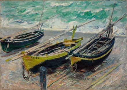 Monet, Claude: Three Fishing Boats. Fine Art Print/Poster. Sizes: A4/A3/A2/A1 (004076)