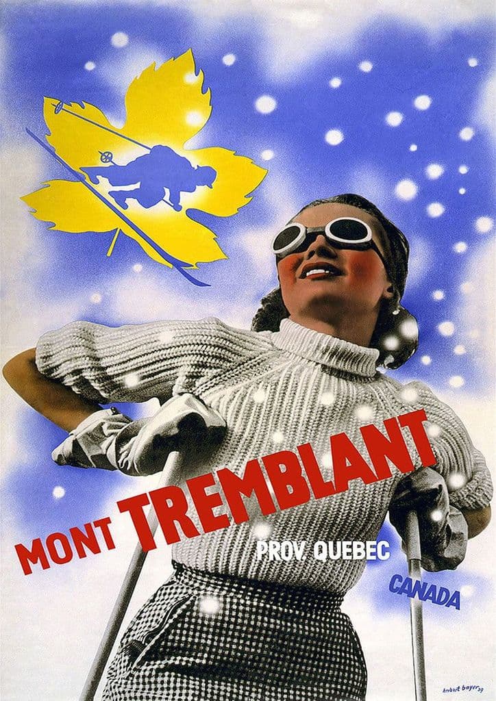 Mont Tremblant, Quebec/Canada Vintage Skiing Travel Print/Poster. Sizes: A4/A3/A2/A1 (002694)