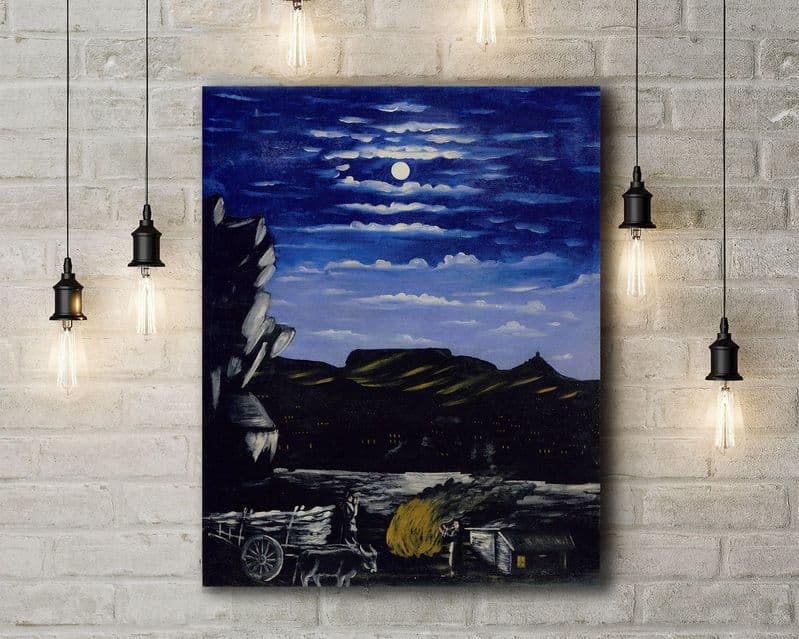 Niko Pirosmani: Arsenali Mountain at Night. Fine Art Canvas.