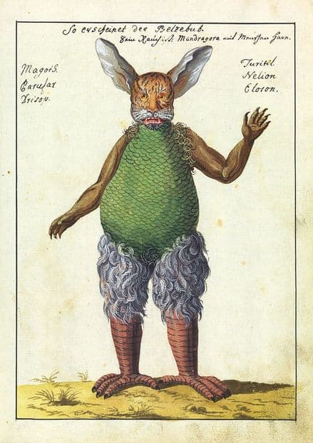 Occult Art: Beelzebub (Compendium Rarissimum) c. 1775. Fine Art Print/Poster (4765)