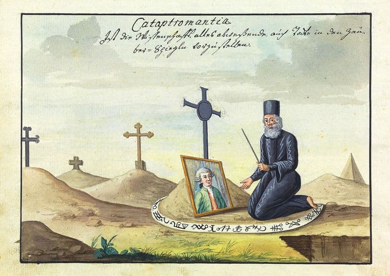 Occult Art: Catoptromancy (Compendium Rarissimum, c.1775). Fine Art Print/Poster (4778)