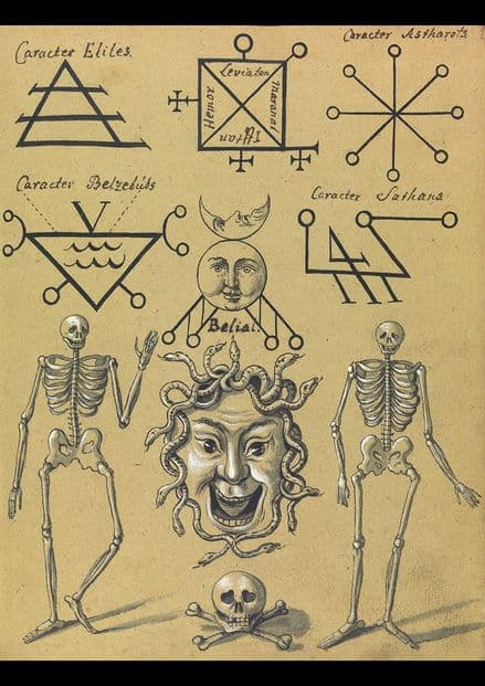 Occult Art: Sigils of the Evil Spirits (Compendium Rarissimum c 1775). Fine Art Print/Poster (4760)