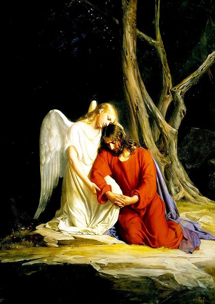 Bloch, Carl Heinrich: Angel with Jesus Before Arrest in Garden of Gethsemane. Print/Poster (5149)